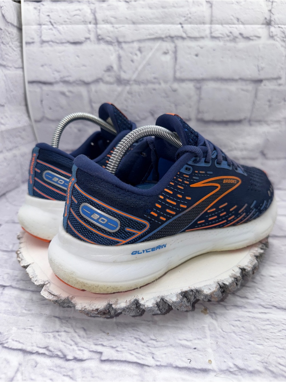 Brooks Glycerin 20 Mens Size 9 Blue Orange Athletic Running Shoes Sneakers - Picture 4 of 11